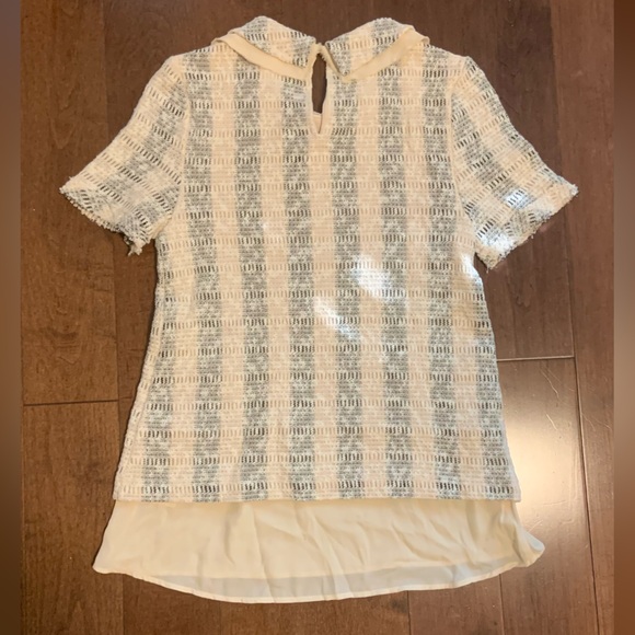 Anthropologie collared knit tweed boucle top blouse - Picture 6 of 9